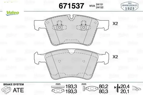 Fren balatası on gl-class x164 06 12 valeo a1644202520 resmi