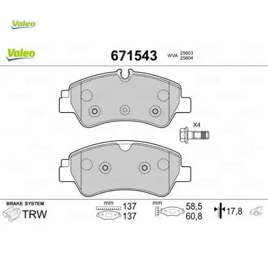 Arka balata tourneo custom-transıt custom 2.2 tdcı 12 kablosuz valeo mebk2j2m008aa/ bk212m008ac/ bk212m008 resmi