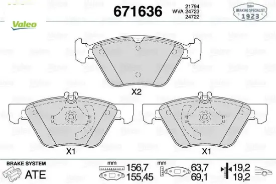 Fren balatası on w210 w211 s211 c208 a208 valeo a0044200720 resmi