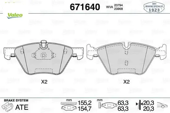 Fren balatası on e60 e61 e90 e91 e92 e93 e84 e89 valeo 34116763617 resmi