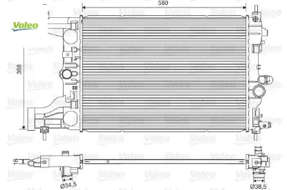Radyatör otomatik astra j-zafıra tourer c-cruze 1.4-1.6 al/pl/brz 580x398x16 valeo 39074662/ 1300299/ 13267650/ 13281773 resmi