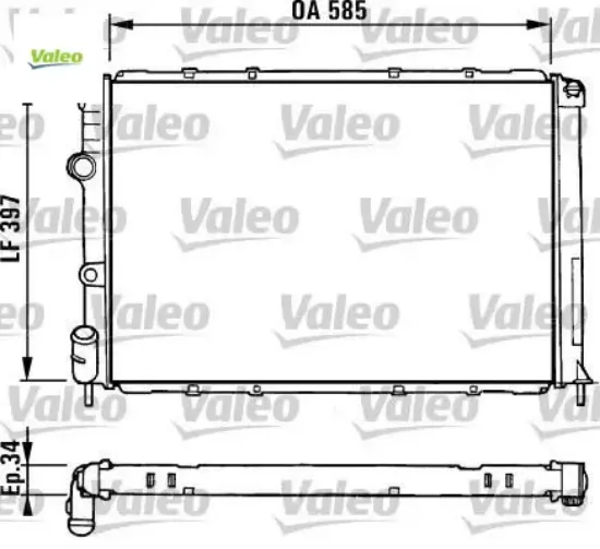 Radyatör mgn ı 95-99 scenıc 00-03 1.6-2.0i-1.9dtı ac mek 585x397.5x34.5 valeo 7701352605/ 7700838133 resmi