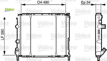 Radyatör clıo ıı 98>kng 98-03 ac mek 480x390x34 valeo 7700417175/ 7700836303 resmi