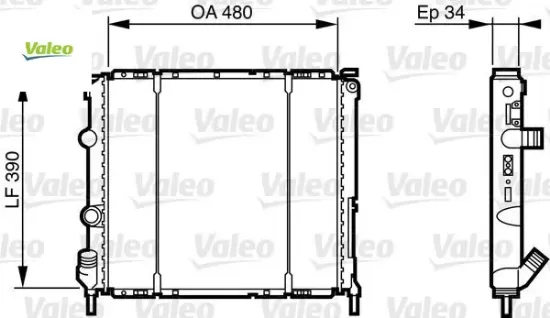 Radyatör clıo ıı 98>kng 98-03 ac mek 480x390x34 valeo 7700417175/ 7700836303 resmi