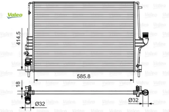 Radyatör dacıa duster 10 > logan 05 > 1.5 dci mek.şanz. / ac al/pl/brz valeo 214100598r/ 8200582026 resmi