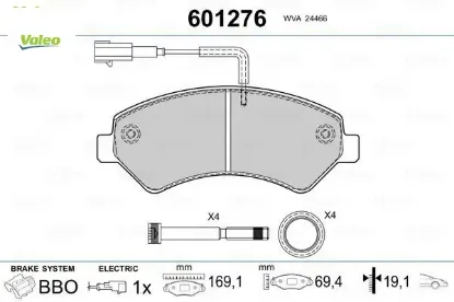 Ön fren balatası boxer-ducato-jumper 06 16 valeo 1623842580/ 4254.63/ 4254.64/ 77366021 resmi
