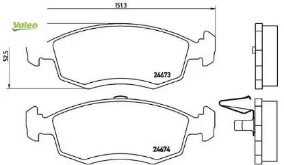 Ön balata logan 07 logan pıck-up 08 logan express 09 sandero 08 260x22 fte kırmızı kutu valeo 6001549803 resmi