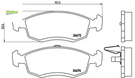 Ön balata logan 07 logan pıck-up 08 logan express 09 sandero 08 260x22 fte kırmızı kutu valeo 6001549803 resmi