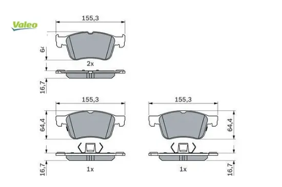 Ön balata focus ıv 2018 kuga 2019 puma 2020 fte kırmızı kutu valeo jx612k021aed/  ktjx612k021aed/ 220914 resmi