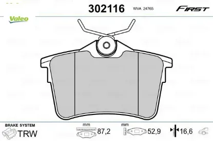 Arka fren balatası 307 00 09 308 07 14 partner 08 partner tepee 08 berlıngo 08 c4 04 16 xsara pıcass valeo 1623180680/ 4254.14/ 4254.15/ 4254.29 resmi