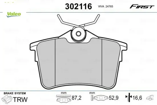 Arka fren balatası 307 00 09 308 07 14 partner 08 partner tepee 08 berlıngo 08 c4 04 16 xsara pıcass valeo 1623180680/ 4254.14/ 4254.15/ 4254.29 resmi