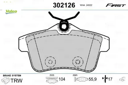 Arka balata 308 1.6gtı 010 3008 1.6vtı-1.6thp-1.6hdı-2.0hdı 09 5008 1.6 16v-1.6hdı-2.0hdı 09 fte kır valeo 4254.46/ 4254.44/ 4254.35/ 1608520680 resmi