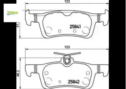 Disk fren balatası arka aks fıesta vıı 2017- fte kırmızı kutu valeo ktk1bc2m007ac/ 2123543 resmi