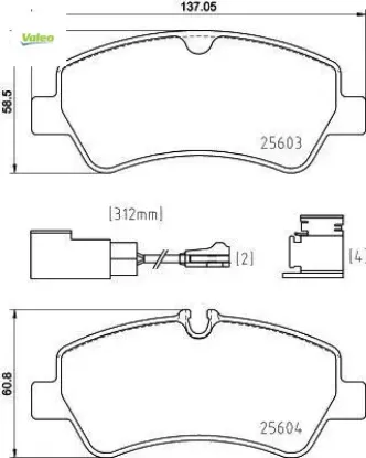 Arka balata tourneo custom-transıt custom 2.2 tdcı 12 kablosuz valeo mebk2j2m008aa/ bk212m008ac/ bk212m008 resmi