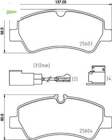 Arka balata tourneo custom-transıt custom 2.2 tdcı 12 kablosuz valeo mebk2j2m008aa/ bk212m008ac/ bk212m008 resmi