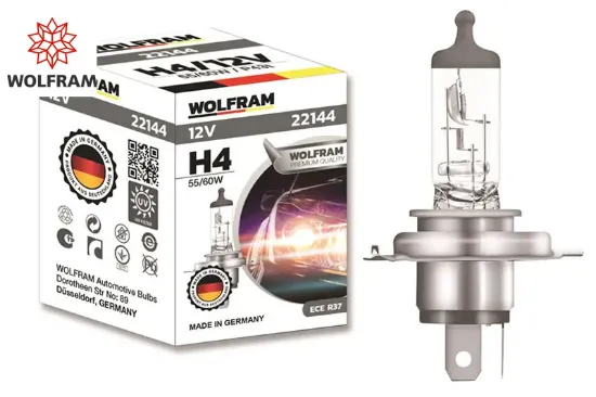 Ampul 12v h4 60/55 p43t standart ışık tırnaklı p43t 64193 wolfram  resmi
