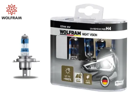 Ampul 12v h4 60/55 p43t nıght vısıon 150 fazla 20 beyaz ışık wolfram  resmi