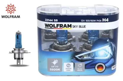 Ampul 12v h4 100/90 p43t sky blue beyaz ışık wolfram  resmi