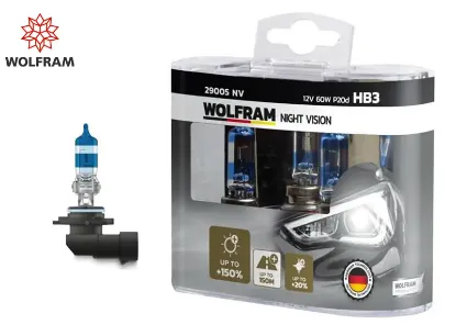 Ampul 12v hb3 100 p20d nıght vısıon 150 fazla 20 beyaz ışık wolfram  resmi