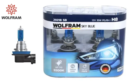 Ampul 12v h8 35 pgj19-1 sky blue beyaz ışık wolfram  resmi