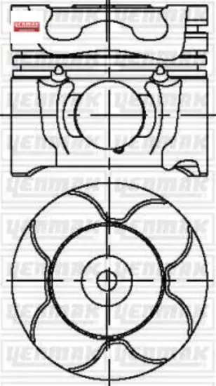 Motor piston segman std 1.6 hdı 75.00 mm mını yenmak 7m5q6110aa/ 0628.R4/ 0628v0/ 31251339 resmi