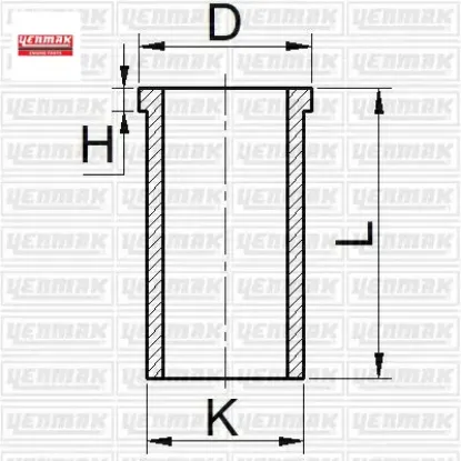 Motor gömleği partner ym dw8 82.20 çap std yenmak 0628.J2/ 6606401 resmi