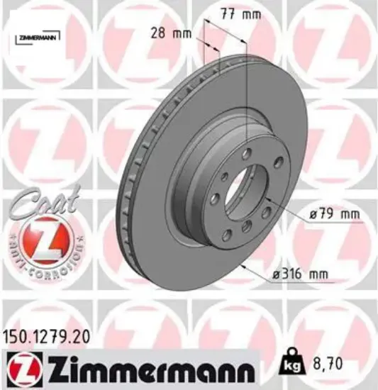 Fren dıskı on e38 94 01 zımmermann 34116757753/ 34116757752 resmi
