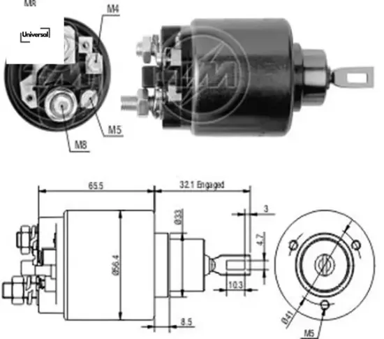 12v vw-ford-mercedes 2 cıvatalı cbs-b602 unıversal  resmi