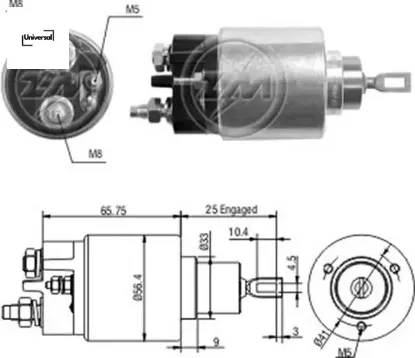 Marş otomatiği 12v cıtroen berlıngo-saxo-xsara-peugeot p106-p205-partner benzinli sbo-0679 unıversal 97530824 resmi