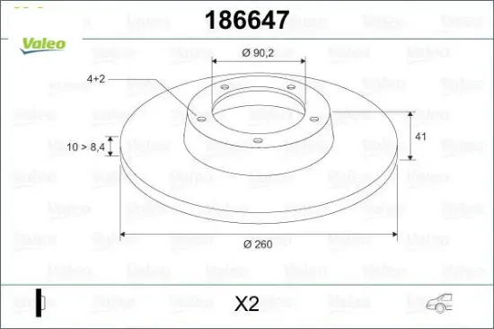 Arka fren aynası volvo s40 1.6 1.8 1.9d 2.0 v40 95-04 carısma 00-06 praton 01-07 260-4dl valeo mb699288/ mb699289/ 30872940 resmi