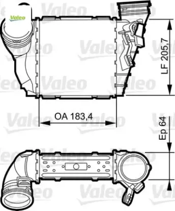 X turbo radyatörü ıntercooler bora-golf ıv-a3-leon-octavıa 1.9 tdı valeo 1j0145803n resmi