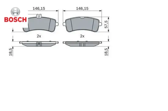 Fren balatası arka w205 s205 c205 a205 w222 c217 a217 c190 x290 r190 bosch a0084201120 resmi