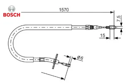 Fren halatı arka sol sprınter b904 96 06 1565mm/1390mm bosch a9044200585 resmi