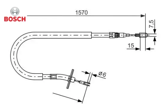 Fren halatı arka sol sprınter b904 96 06 1565mm/1390mm bosch a9044200585 resmi