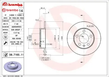 Fren dıskı arka golf 98-06 polo 02- a1 19- ıbıza 02- -232 90 5 100 brembo 1j0615601n resmi