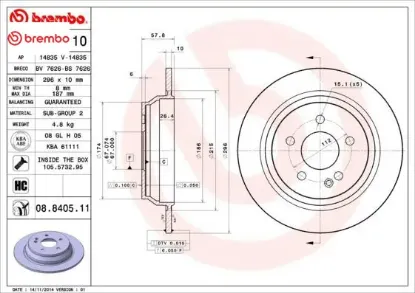 Fren dıskı arka vıto w639 03 brembo a6394230112 resmi