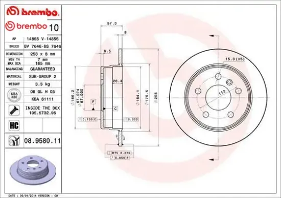 Fren dıskı arka w169 w245 brembo a1694230912 resmi