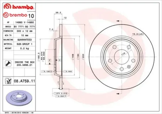 Arka fren aynası a4-a5 1.8-2.0 07 a6 1.8-2.0 11 a7 2.0-2.8 11 q5 2.0 09 986479382-df4848 brembo 8k0615601b/ 08a75910 resmi