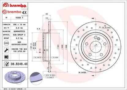 Fren dıskı arka w176 w246 c117 x156 brembo a2464230112 resmi