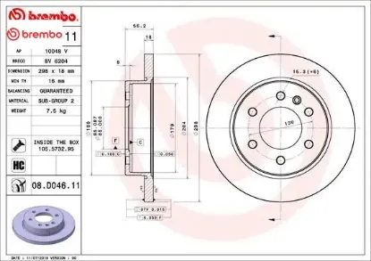 Fren dıskı arka sprınter b907 b910 18 elektronık park frenı brembo a9104232100 resmi