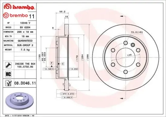 Fren dıskı arka sprınter b907 b910 18 elektronık park frenı brembo a9104232100 resmi