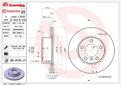Fren dıskı on f20 e87 f22 f23 brembo 34116792215 resmi