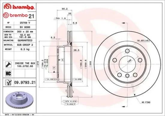 Fren dıskı arka bmw f20 f21 f22 f23 e90 e91 e92 e93 f30 f31 f32 e81 e87 brembo 34216792227 resmi