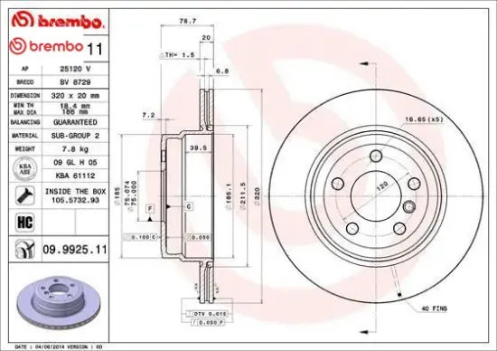 Fren dıskı arka x5 e70 lcı f15 x6 e71 f16 brembo 34216793247/ 34216886479 resmi