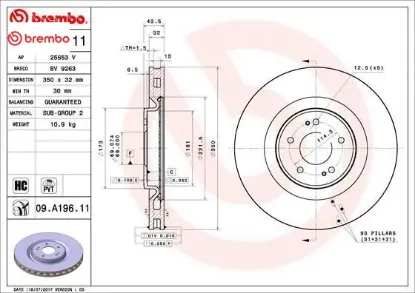 Fren diski ön lancer evo x 2.0l 4b11 cz4a 08-15 takım disk fiyatıdır brembo 4615a024 resmi