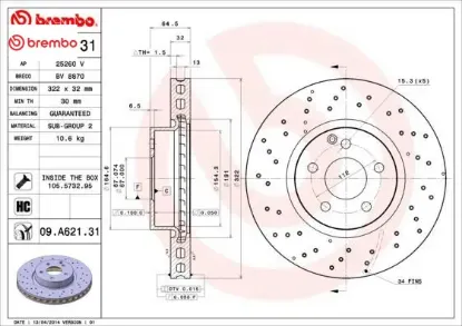 Fren dıskı on w204 s204 w212 s212 c207 a207 brembo a2044211012 resmi