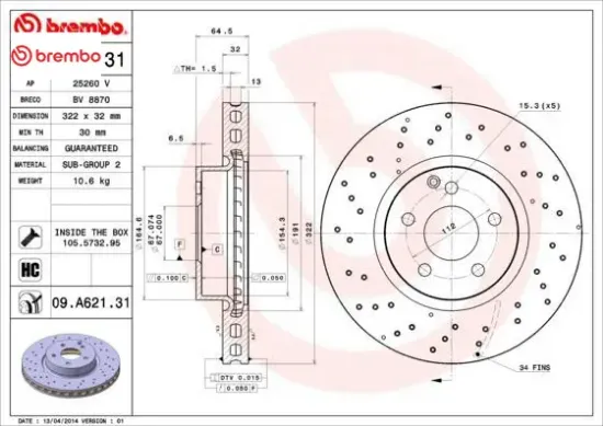 Fren dıskı on w204 s204 w212 s212 c207 a207 brembo a2044211012 resmi