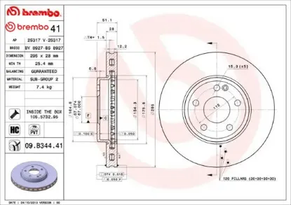 Fren dıskı on mercedes w176 w246 c117 x117 x156 brembo a2464210112 resmi