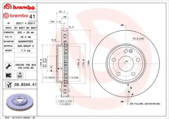 Fren dıskı on mercedes w176 w246 c117 x117 x156 brembo a2464210112 resmi