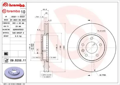 Ön fren aynası ınsıgnıa b 16 ınç 18 astra j 09 zafıra c 11 cruze 09 300x26x5dlxhavalı 13502051 brembo 569076/ 569070/ 13502052/ 95527031 resmi